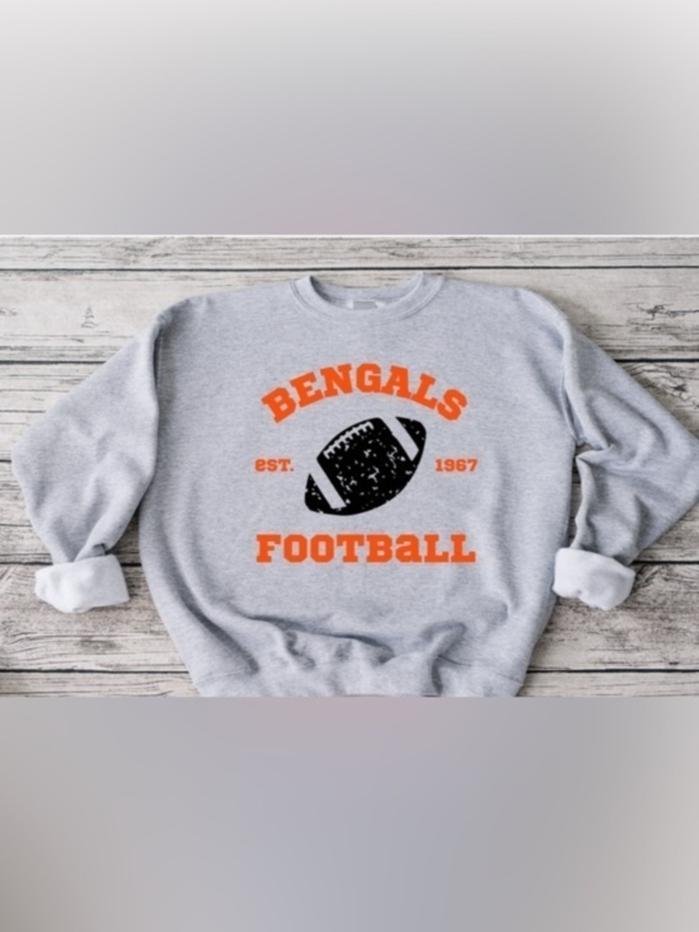 Bengals Retro Football Crewneck
